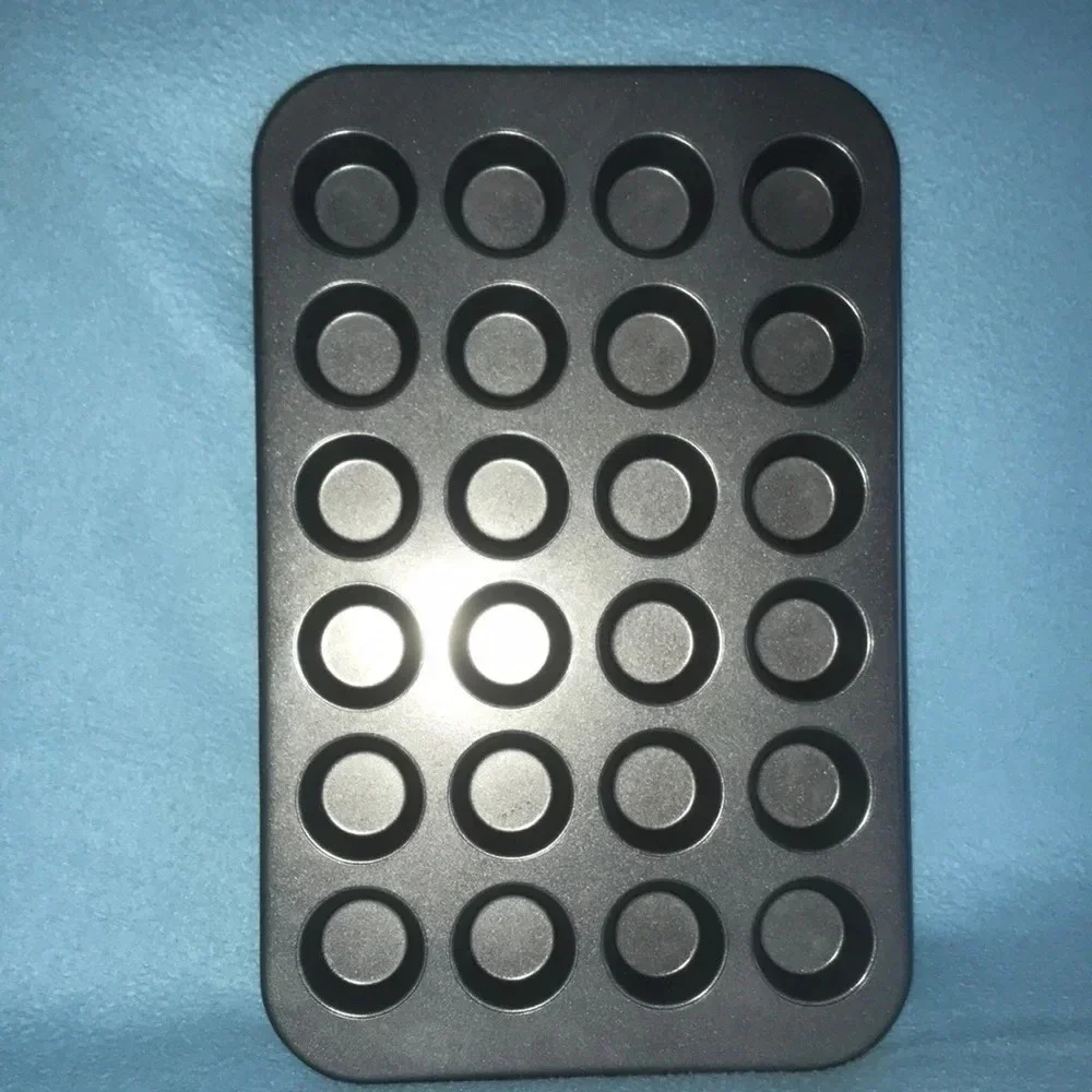 Mini muffins or cupcake bakeware teflon coated thick rolled edges makes 24
